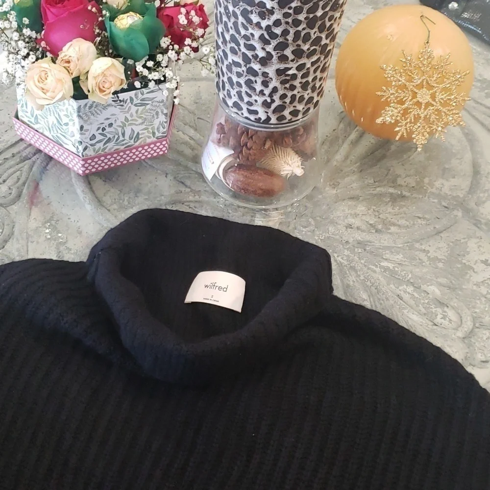 Aritzia WILFRED WAFFLE KNIT OVERSIZED CHUNKY MERINO WOOL SWEATER - Picture 2 of 7